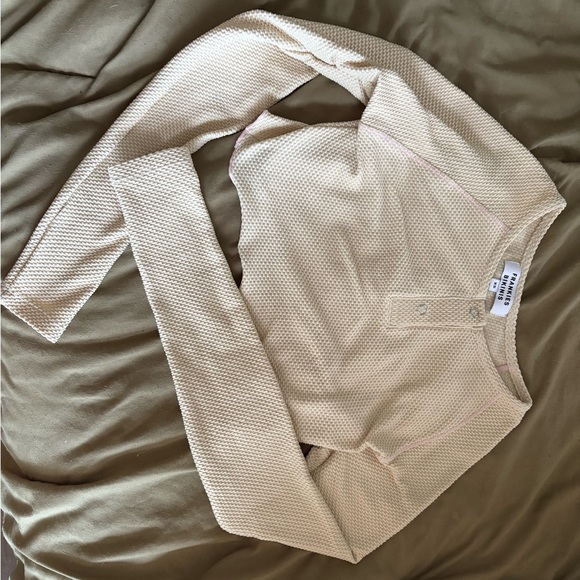 Frankie’s Bikini Cream Long Sleeve Crop Top and Leggings Set - Picture 8 of 9